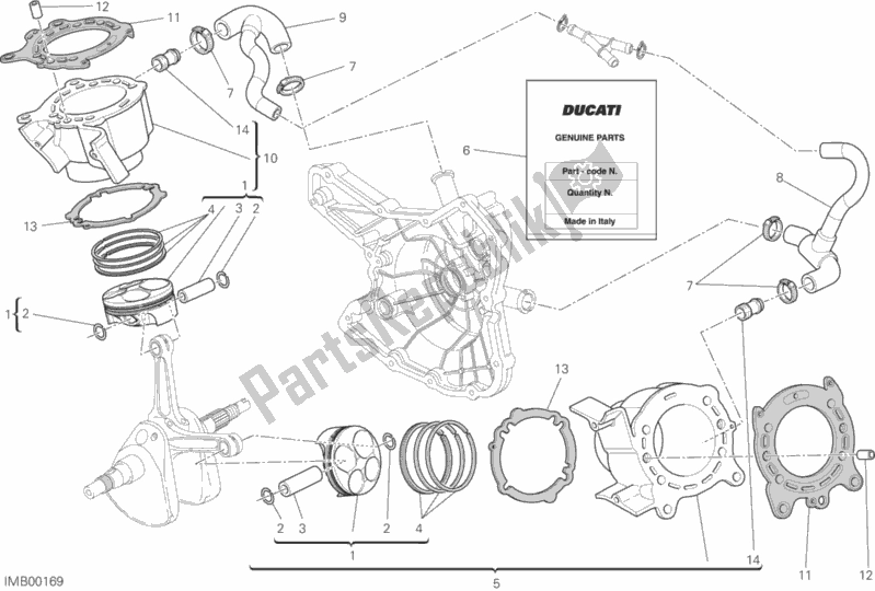 Toutes les pièces pour le Cylindre - Piston du Ducati Streetfighter 848 USA 2015